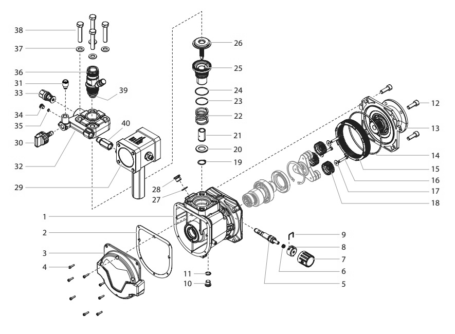 Powrliner 3500/3500s Pump Assembly Diagram and Parts List for  Titan Paint Sprayer