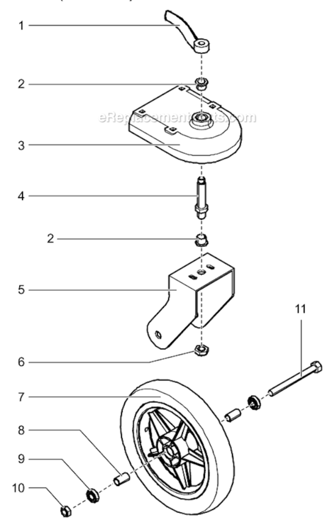 Front Wheel Assembly Diagram and Parts List for  Titan Paint Sprayer