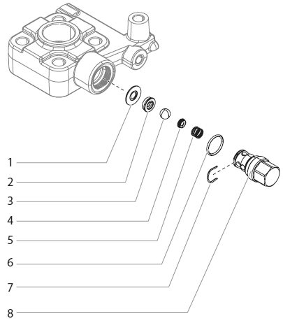 Elite 3000 Outlet Valve Assembly Diagram and Parts List for  Titan Paint Sprayer