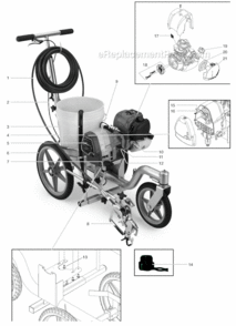 Main Assembly Diagram and Parts List for  Titan Paint Sprayer