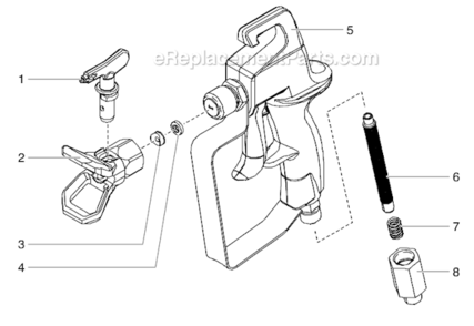 Spray Gun Diagram and Parts List for  Titan Paint Sprayer