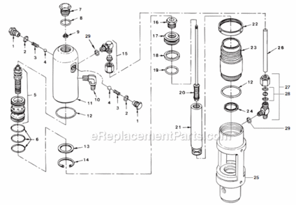 Hydraulic Motor Diagram and Parts List for 0290019 Titan Paint Sprayer