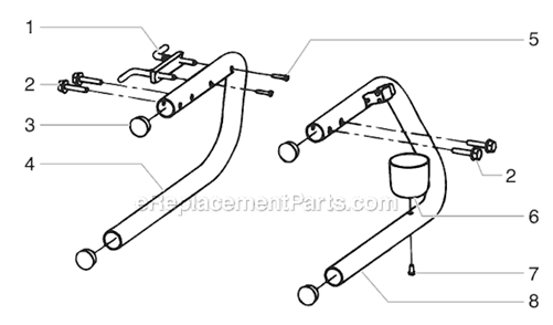 Part Location Diagram of 704-178 Titan Leg, Right, Complete