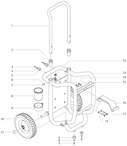 Elite 3000 Cart Assembly Diagram and Parts List for  Titan Paint Sprayer