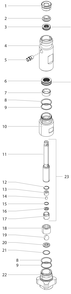 Impact 1040 Fluid Section Assembly (P/N 0552603a) Diagram and Parts List for  Titan Paint Sprayer