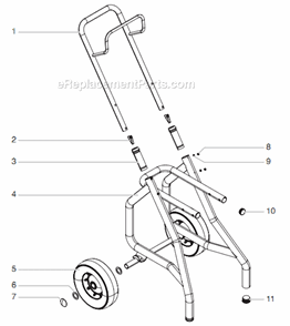 Cart Assembly Diagram and Parts List for 805-000 Titan Sprayer
