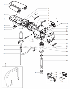 Main Assembly Diagram and Parts List for 805-007 Titan Sprayer