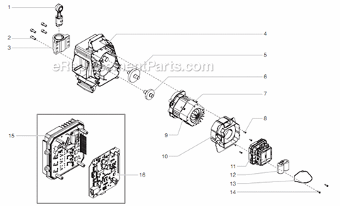 Drive Assembly Diagram and Parts List for 805-012 Titan Sprayer