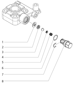 Elite 3000 Outlet Valve Assembly Diagram and Parts List for  Titan Paint Sprayer