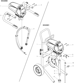 Impact 400 Main Assembly Diagram and Parts List for 0532001-0532000 Titan Paint Sprayer