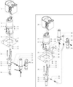 Motor/Pump Assembly Diagram and Parts List for  Titan Paint Sprayer