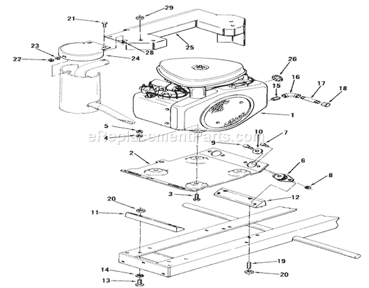 Twin Cylinder Engines Diagram and Parts List for 1982 Toro Lawn Tractor