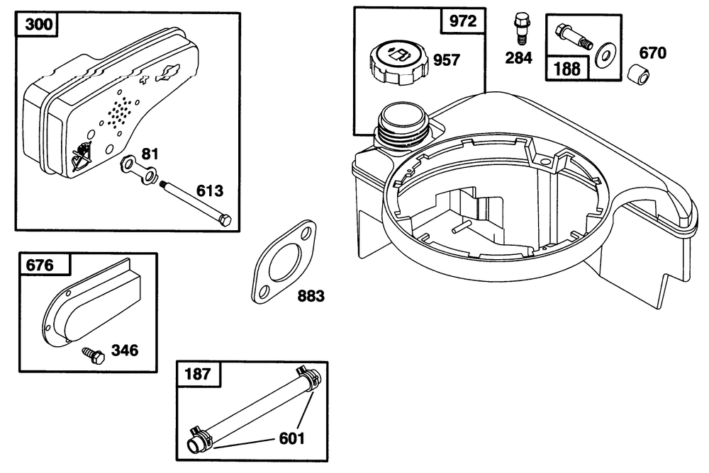 Engine Briggs & Stratton Model 128802-0615-01 Diagram and Parts List for 6900001 - 6999999 Toro Lawn Mower