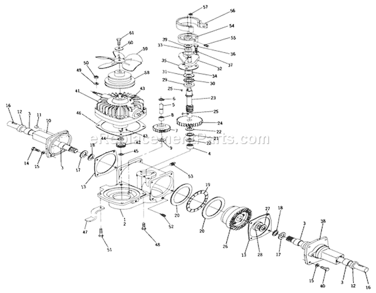 Parts List 5074 Transmission Diagram and Parts List for 1972 Toro Lawn Tractor