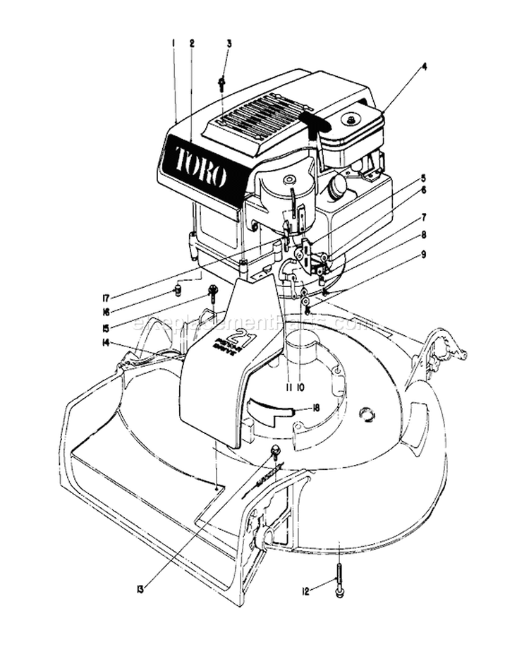 Page E Diagram and Parts List for 7000001-7999999 - 1977 Toro Lawn Mower