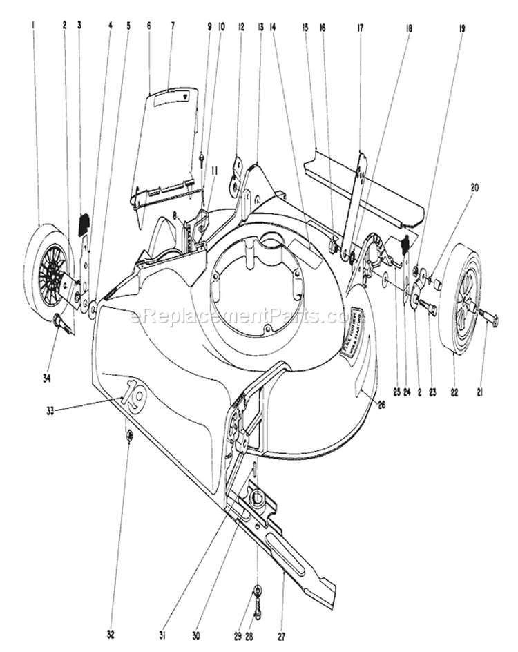 Housing Assembly Diagram and Parts List for 2000001-2999999 - 1982 Toro