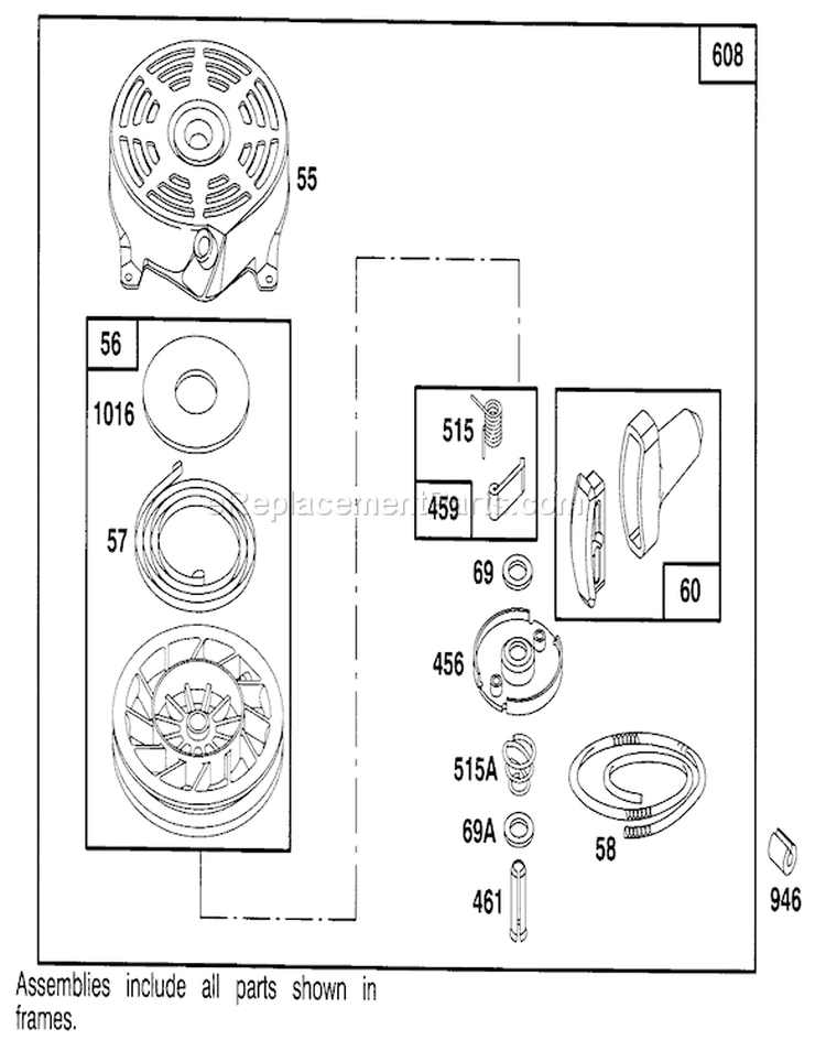 Page F Diagram and Parts List for 4900001-4999999 - 1994 Toro Lawn Mower
