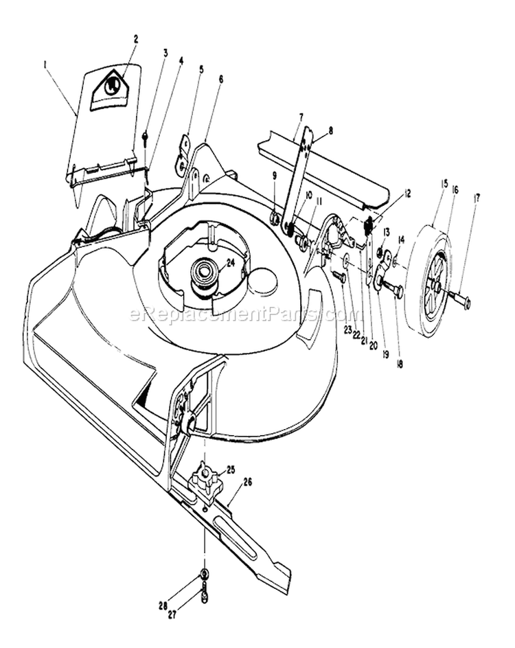 Housing Assembly Diagram and Parts List for 8000001-8022965 - 1988 Toro Lawn Mower