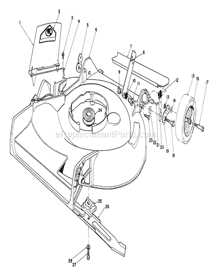 Housing Assembly Diagram and Parts List for 5000001-5999999 - 1985 Toro Lawn Mower