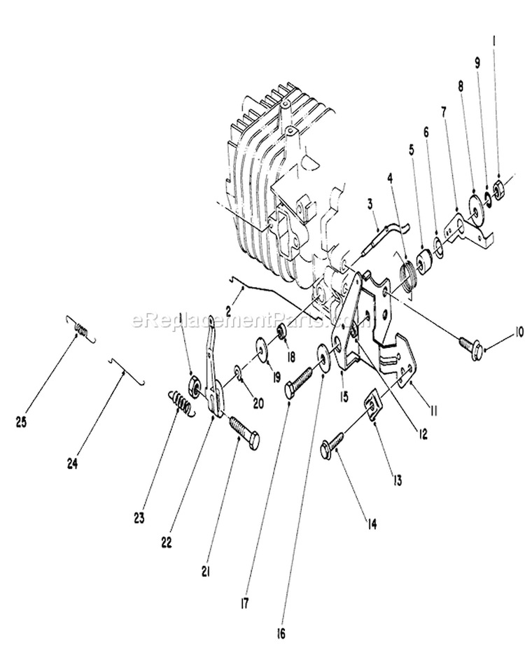 Governor Assembly Diagram and Parts List for 5000001-5999999 - 1985 Toro Lawn Mower