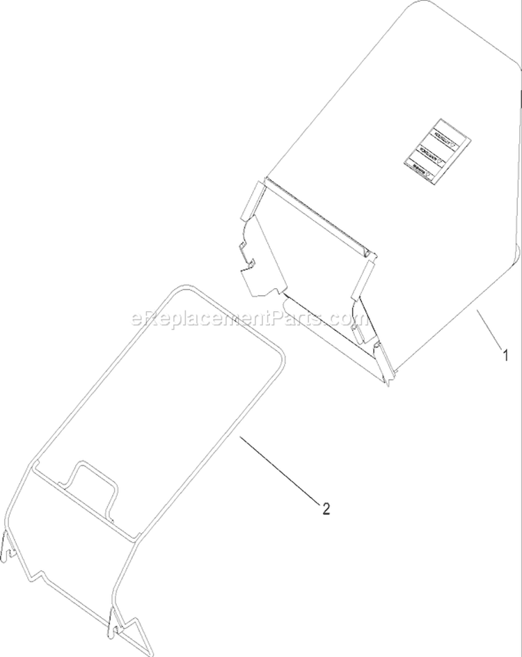 Rear Bag Assembly Diagram and Parts List for 240000001-240999999 - 2004 Toro Lawn Mower