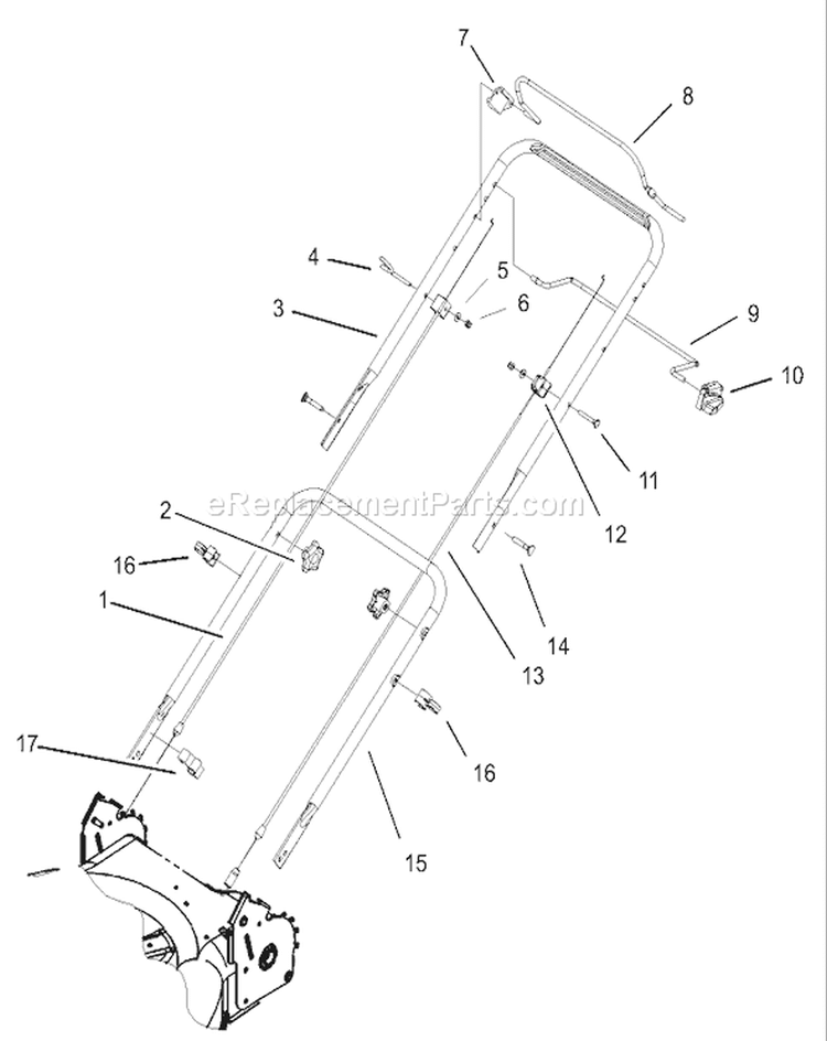 2 Bail Handle Assembly Diagram and Parts List for 230000001-230999999 - 2003 Toro