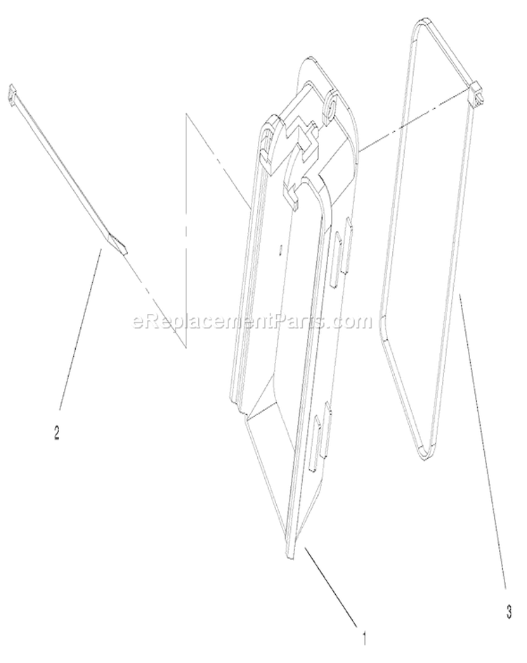 Bag Chute Assembly Diagram and Parts List for 210000001-210999999 - 2001 Toro Lawn Mower