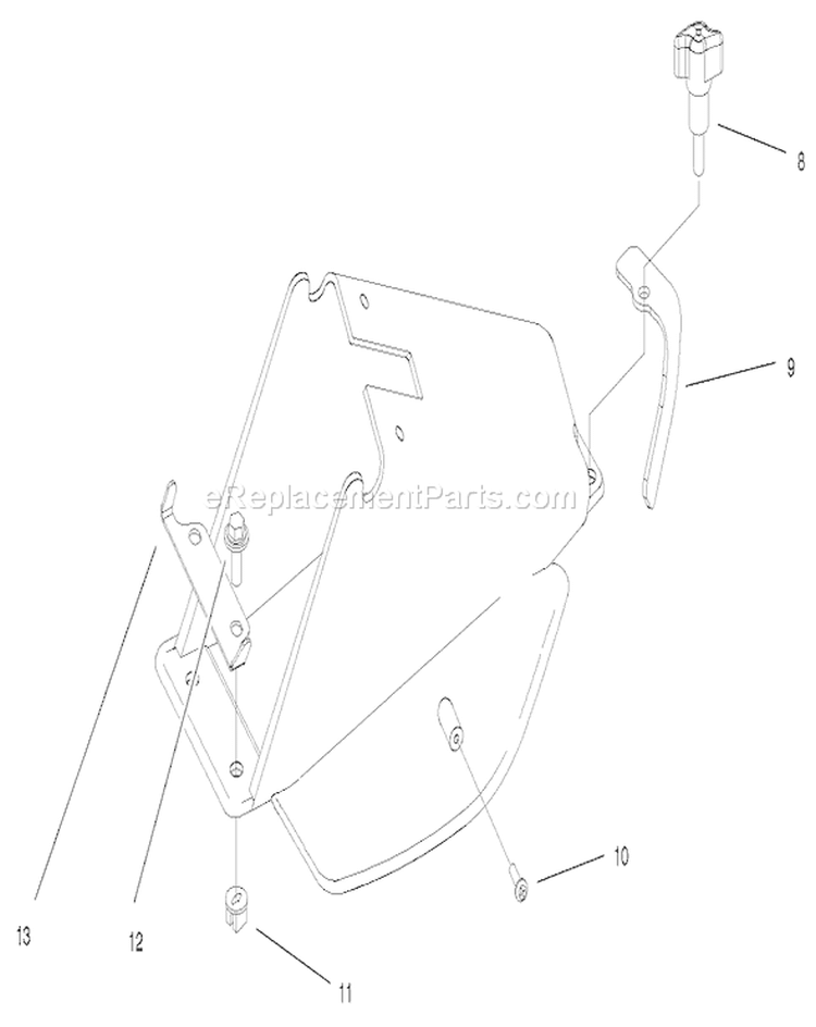 Rear Bag Tunnel Assembly Diagram and Parts List for 210000001-210999999 - 2001 Toro Lawn Mower