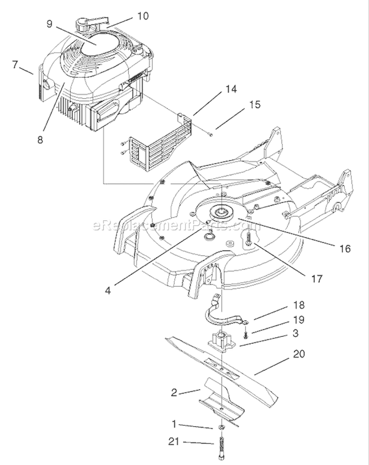 Engine Assembly Diagram and Parts List for 220000001-220999999 - 2002 Toro Lawn Mower