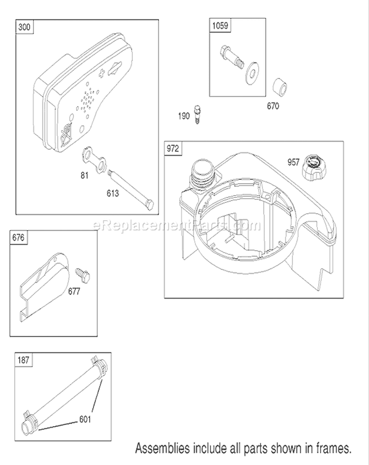 Muffler and Fuel Tank Diagram and Parts List for 220000001-220999999 - 2002 Toro Lawn Mower