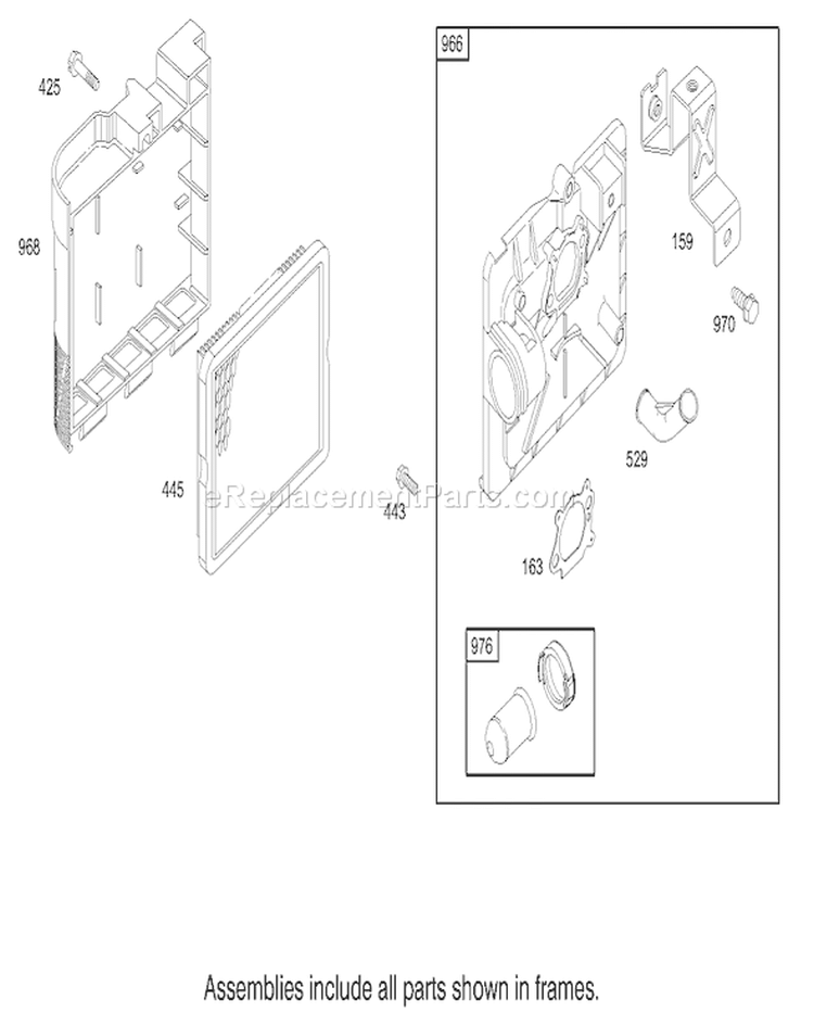 Air Cleaner Assembly Diagram and Parts List for 230000001-230999999 - 2003 Toro Lawn Mower