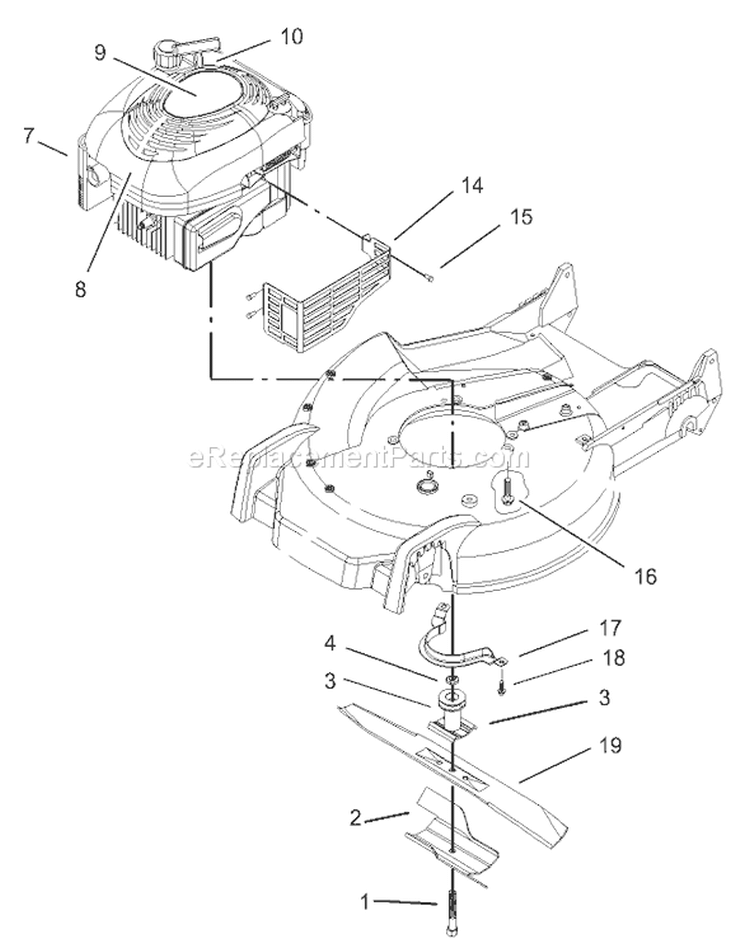 Engine Assembly Diagram and Parts List for 230000001-230999999 - 2003 Toro Lawn Mower