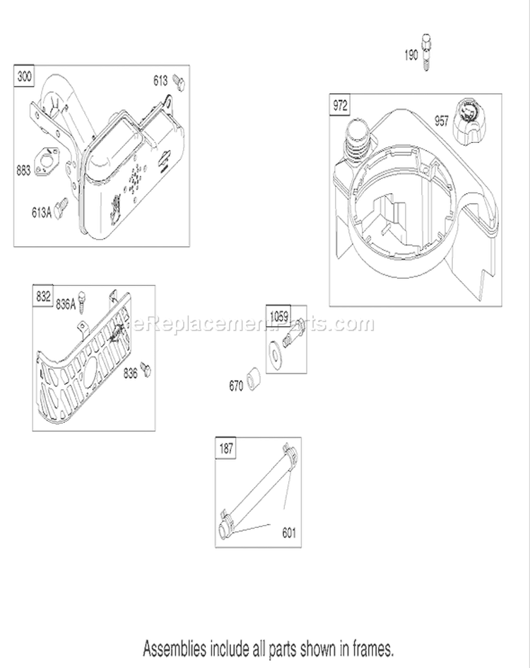 Muffler and Fuel Tank Diagram and Parts List for 220000001-220999999 - 2002 Toro