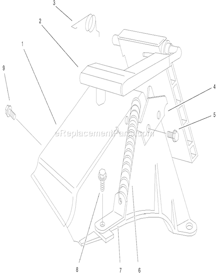Rear Bagging Discharge Chute Assembly Diagram and Parts List for 210000001-210999999 - 2001 Toro Lawn Mower