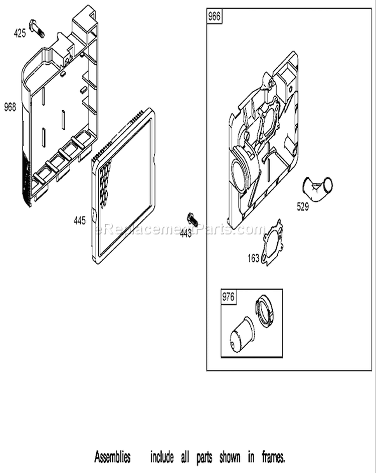 Air Cleaner Assembly Diagram and Parts List for 250000001-250999999 - 2005 Toro Lawn Mower