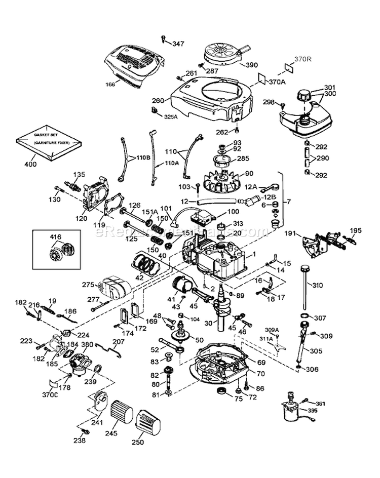 Engine Diagram and Parts List for 240000001-240999999 - 2004 Toro Lawn Mower