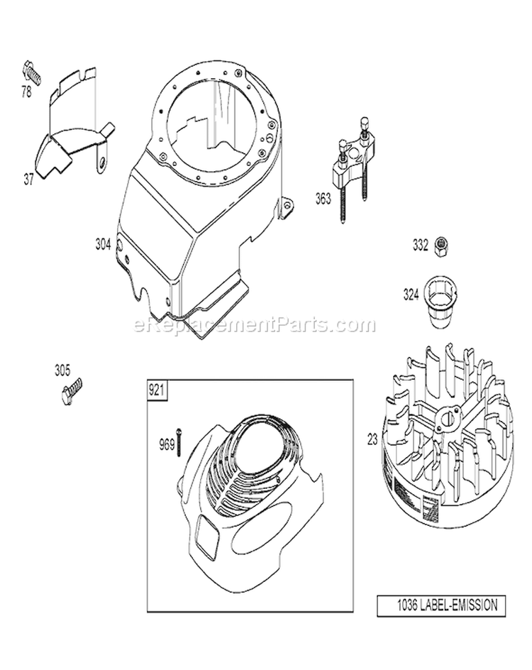 Blower Housing Assembly Diagram and Parts List for 260000001-260999999 - 2006 Toro Lawn Mower