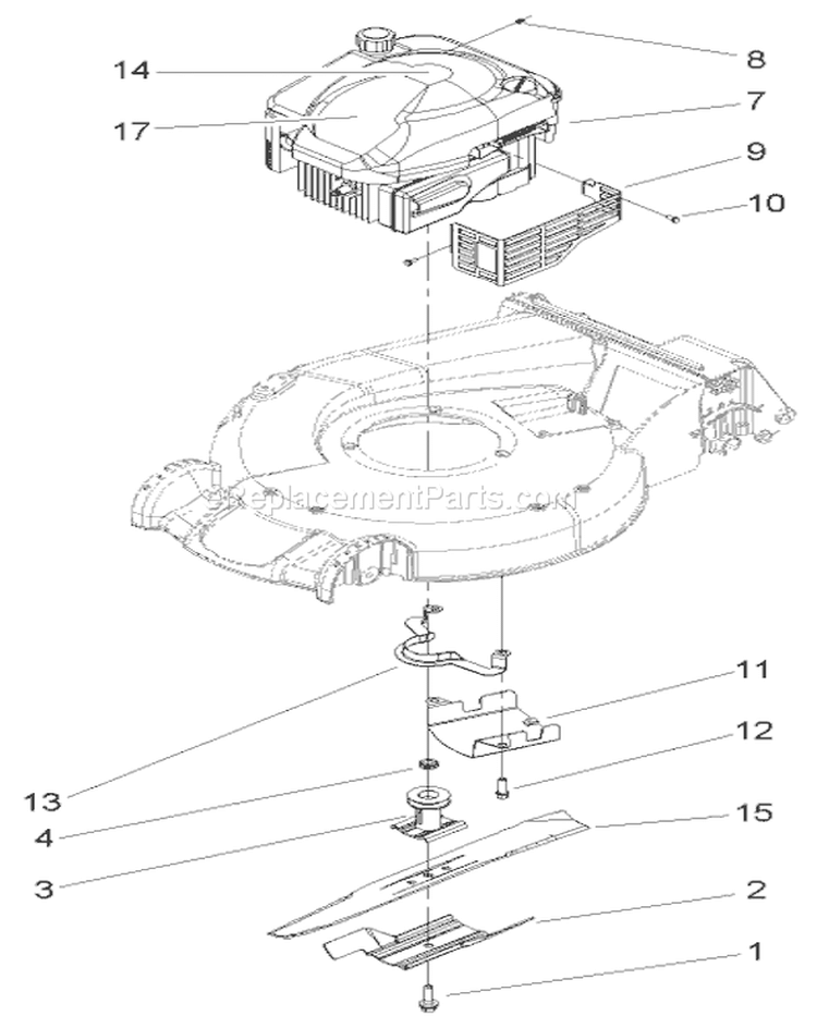 Engine Diagram and Parts List for 250000001-250999999 - 2005 Toro Lawn Mower