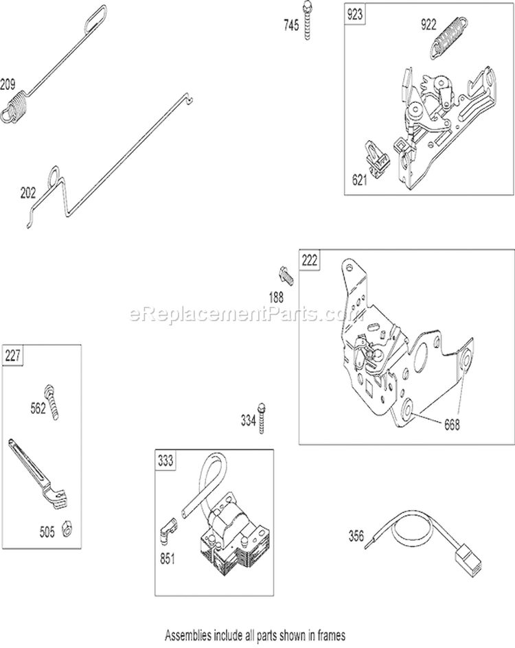 Governor Assembly Diagram and Parts List for 270000001-270999999 - 2007 Toro Lawn Mower