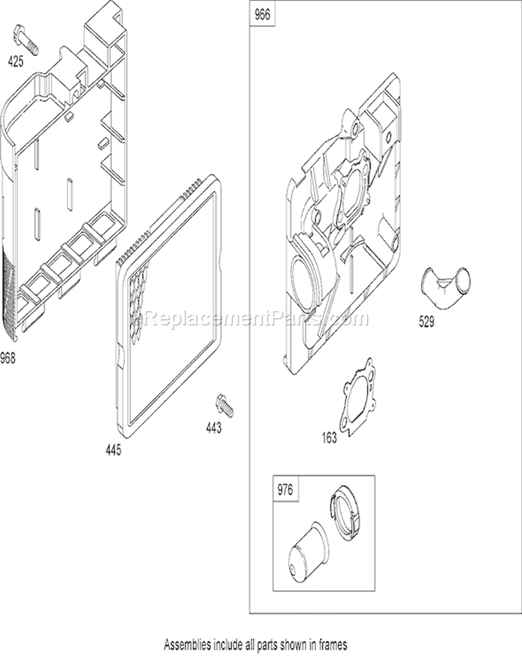 Air Cleaner Assembly Diagram and Parts List for 270000001-270999999 - 2007 Toro Lawn Mower