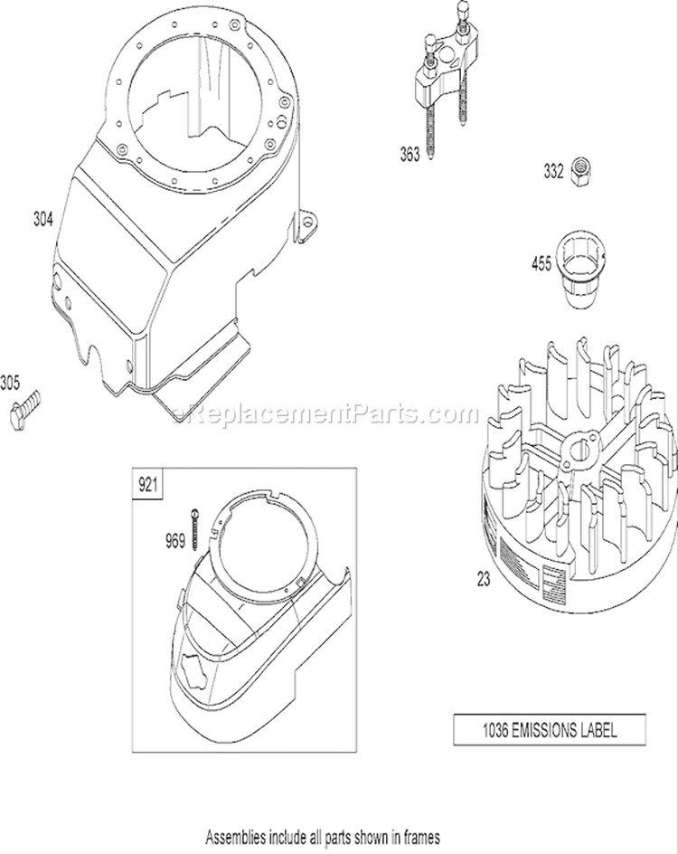 Blower Housing Assembly Diagram and Parts List for 270000001-270999999 - 2007 Toro Lawn Mower