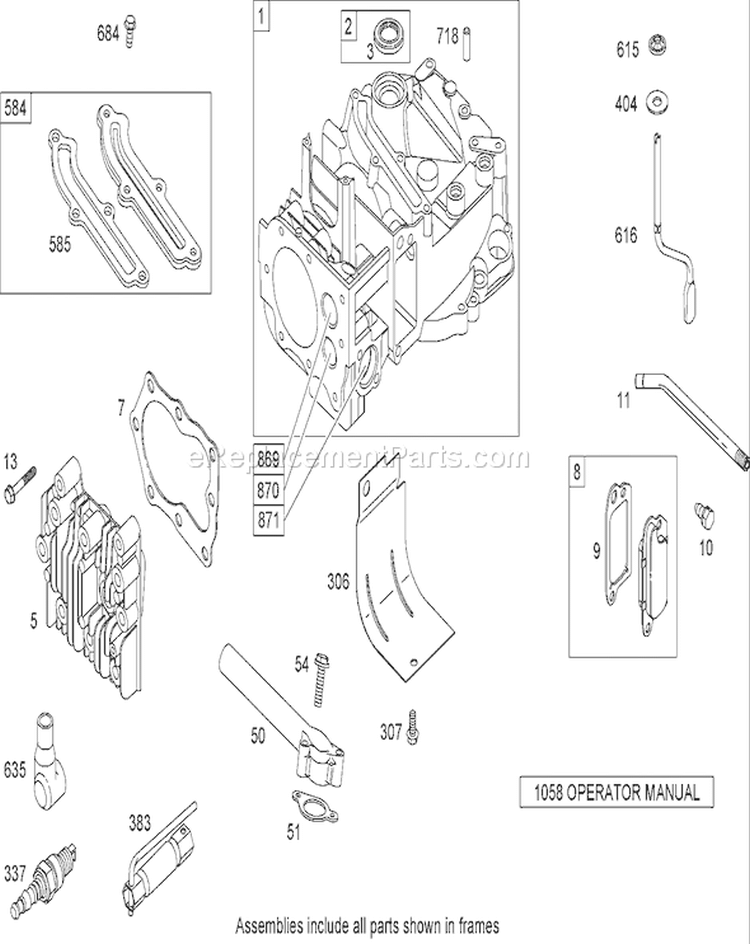 Cylinder Assembly Diagram and Parts List for 270000001-270999999 - 2007 Toro Lawn Mower