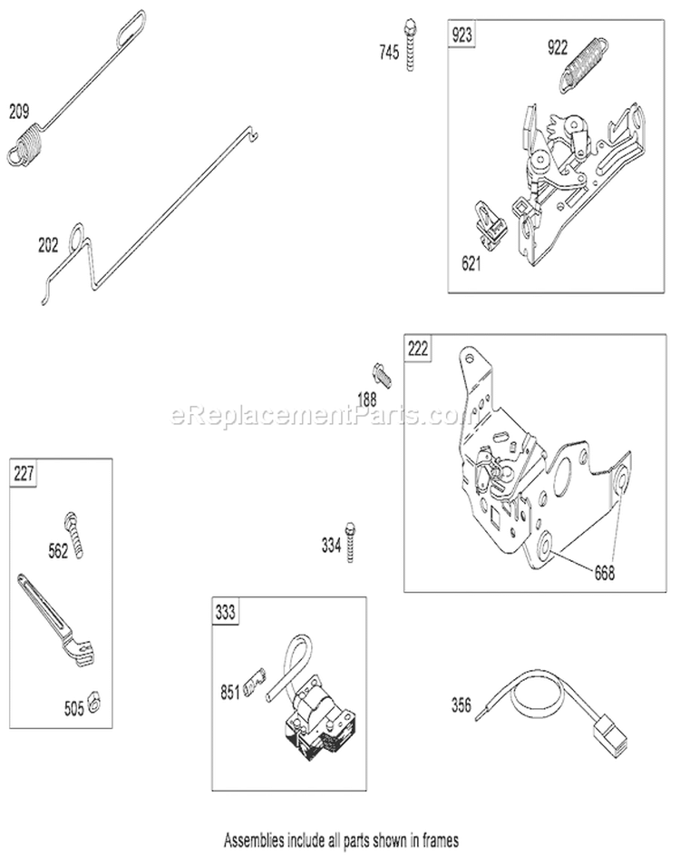 Governor Assembly Diagram and Parts List for 280000001-280999999 - 2008 Toro Lawn Mower