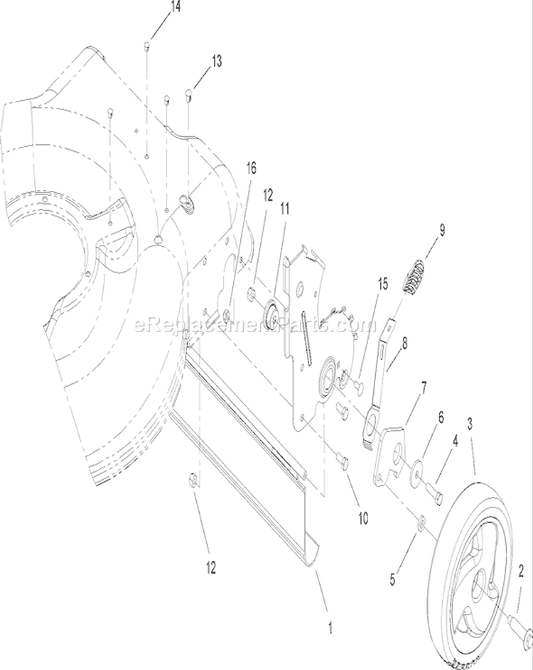 Rear Axle Assembly Diagram and Parts List for 270000001-270999999 - 2007 Toro Lawn Mower