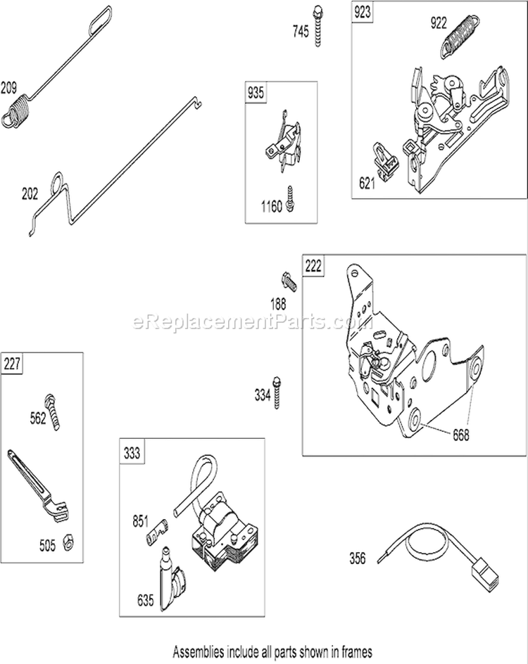 Governor Assembly Diagram and Parts List for 280000001-280999999 - 2008 Toro