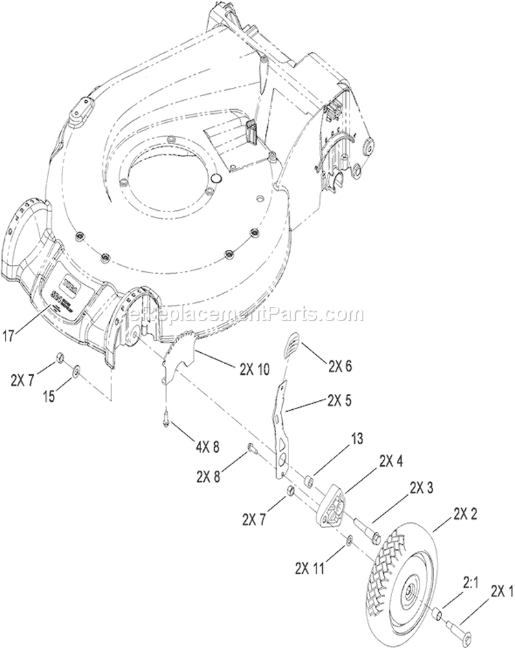 Front Wheel and Height-of-Cut Assembly Diagram and Parts List for 290000001-290999999 - 2009 Toro Lawn Mower