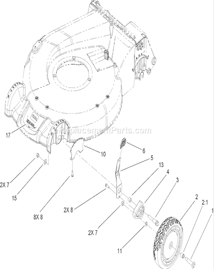 Height-of-Cut Assembly Diagram and Parts List for 270000001-270999999 - 2007 Toro