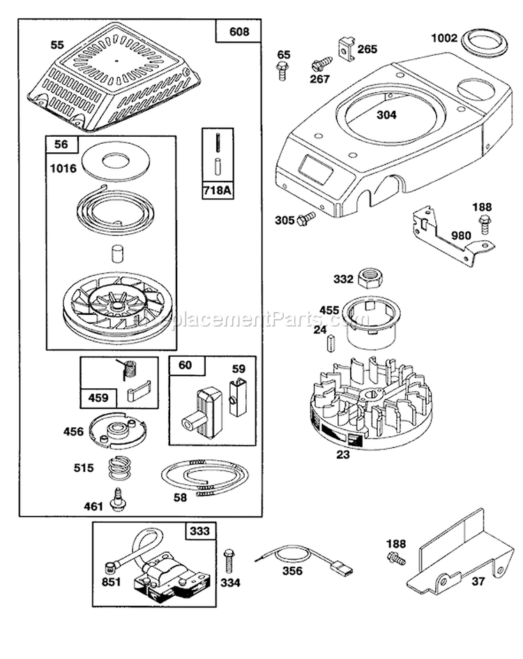 Page E Diagram and Parts List for 1000001-1999999 - 1991 Toro Lawn Mower