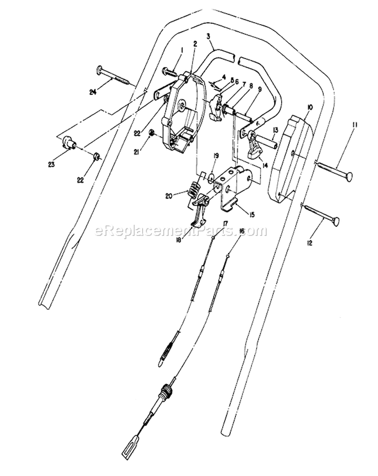 Traction Control Assembly Diagram and Parts List for 2000001-2999999 - 1992 Toro Lawn Mower