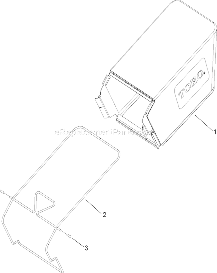 Rear Bag Assembly Diagram and Parts List for 280000001-280001676 - 2008 Toro